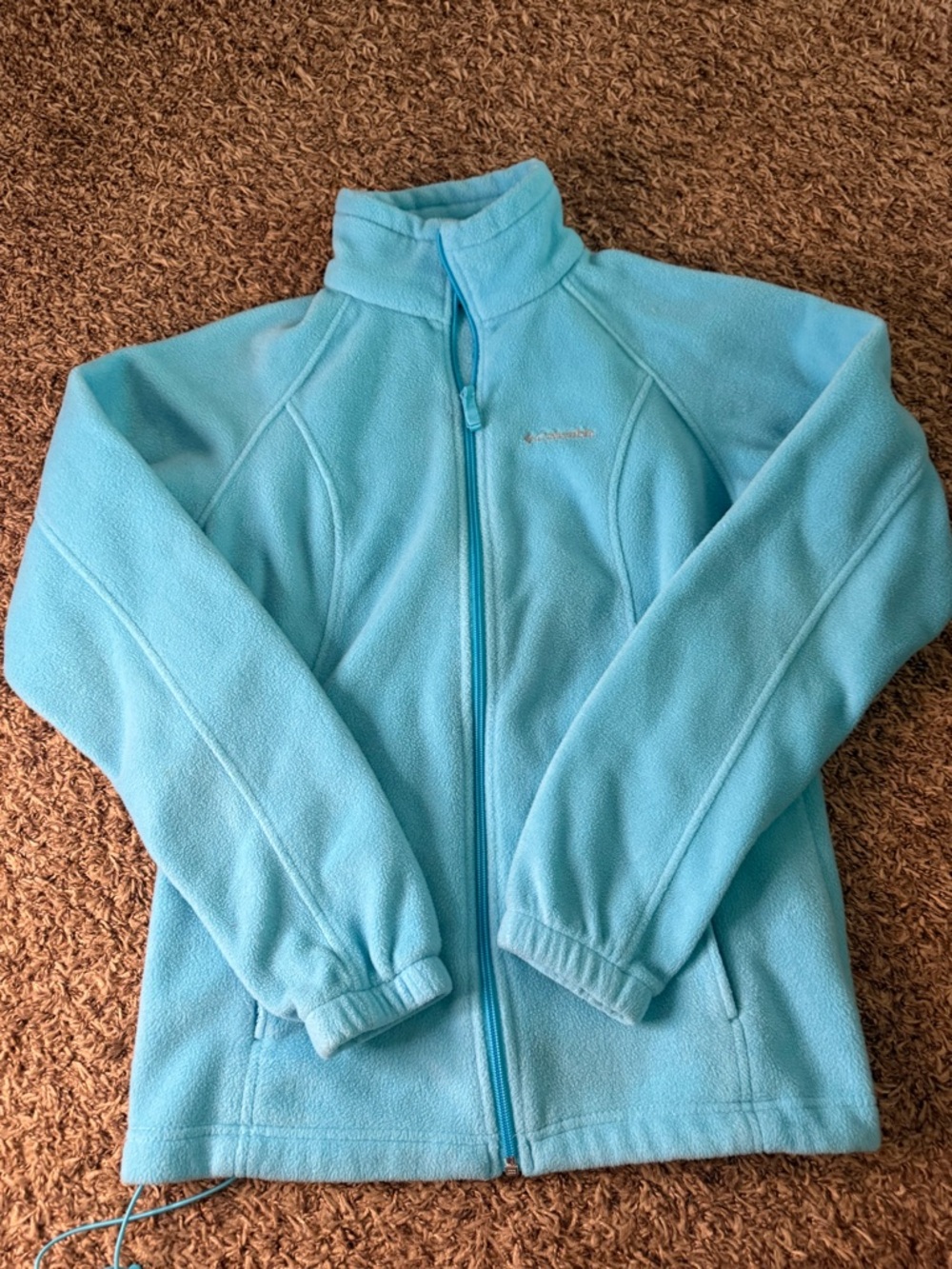Columbia Full‎ Zip Fleece Jacket Aqua Blue Women’s Small Lightweight